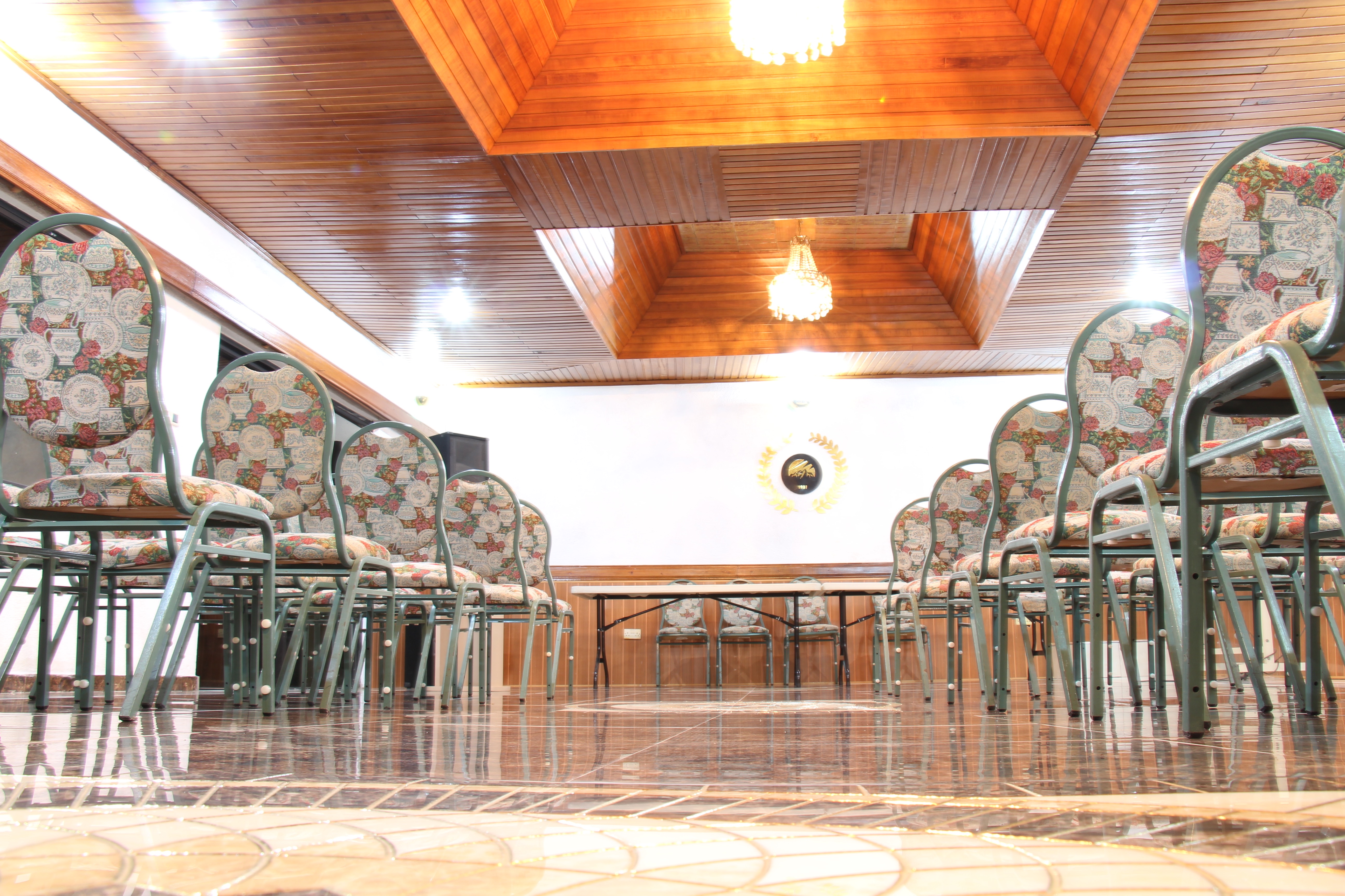 Conference Room with wooden ceiling and elegant seating